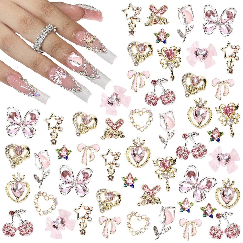 Charms CUBLIVE corazón 3D: adorno brillante para uñas con estilo.