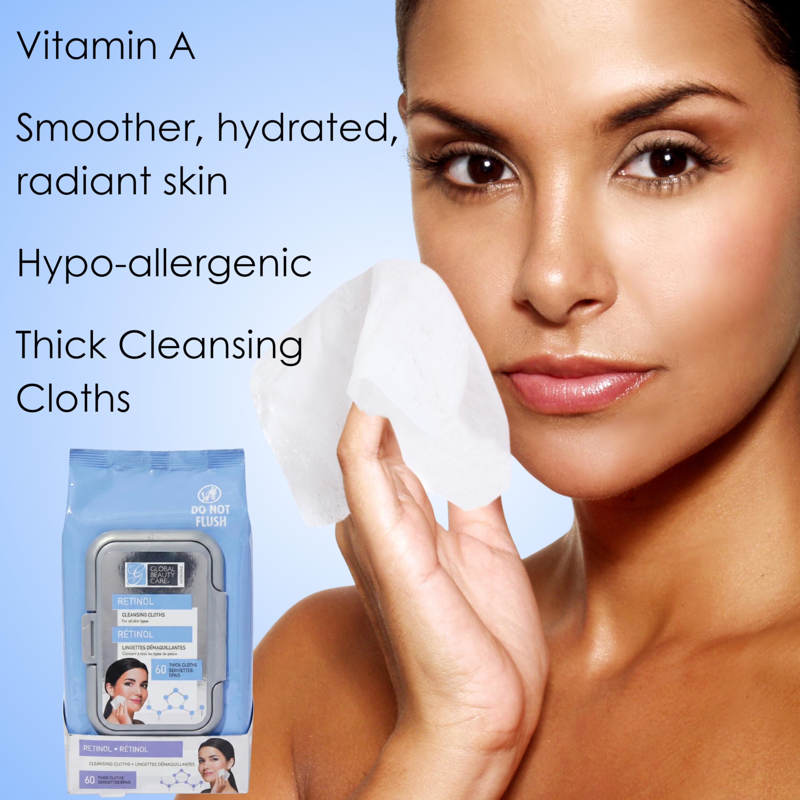 Global Beauty Care paquete 60 toallitas para desmaquillar en casa y viaje