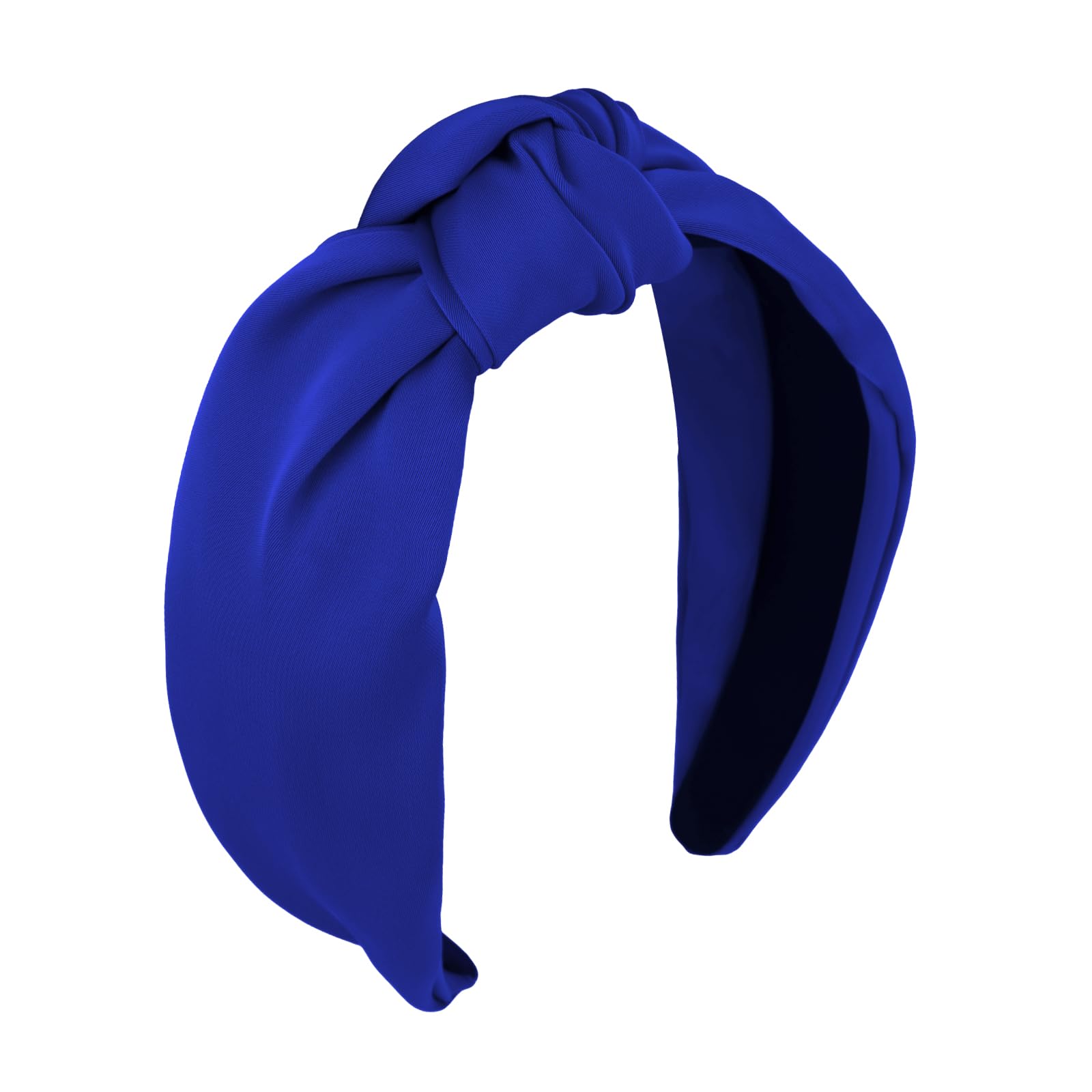 CURASA diadema nudo azul real, textura suave que cuida el cabello y suma estilo diario.