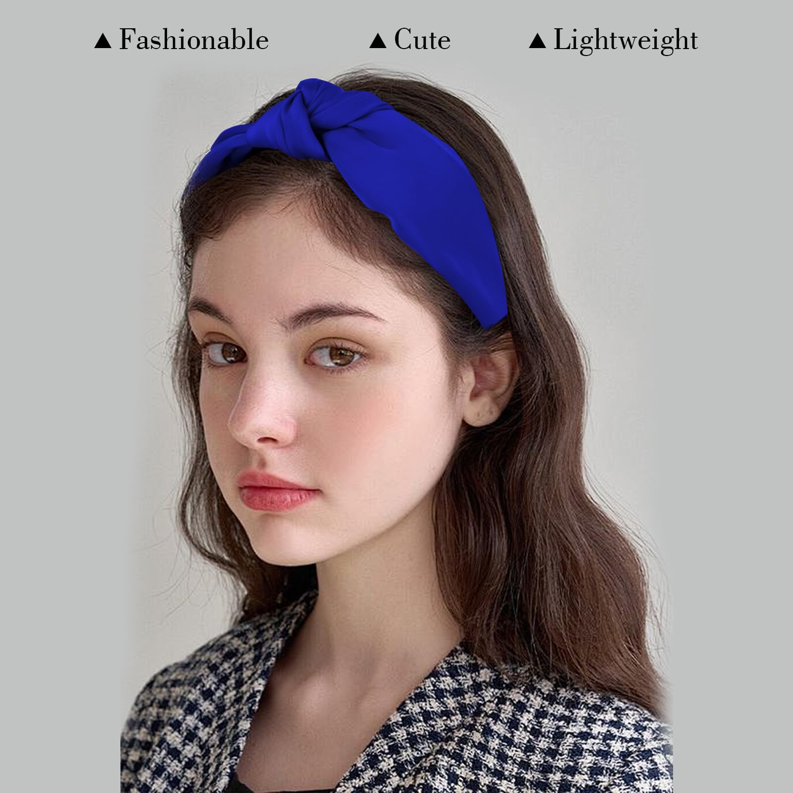 CURASA diadema nudo cruzado, diseño simple que realza rasgos faciales.