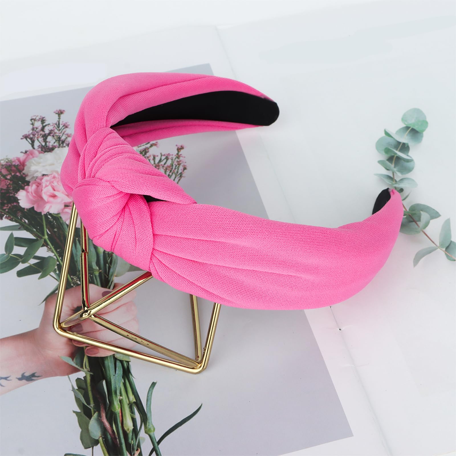 CURASA diademas mujer niña rosa ancha, idea de regalo