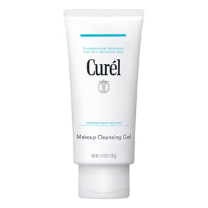 Curel gel desmaquillante facial elimina maquillaje resistente sin resecar la piel.