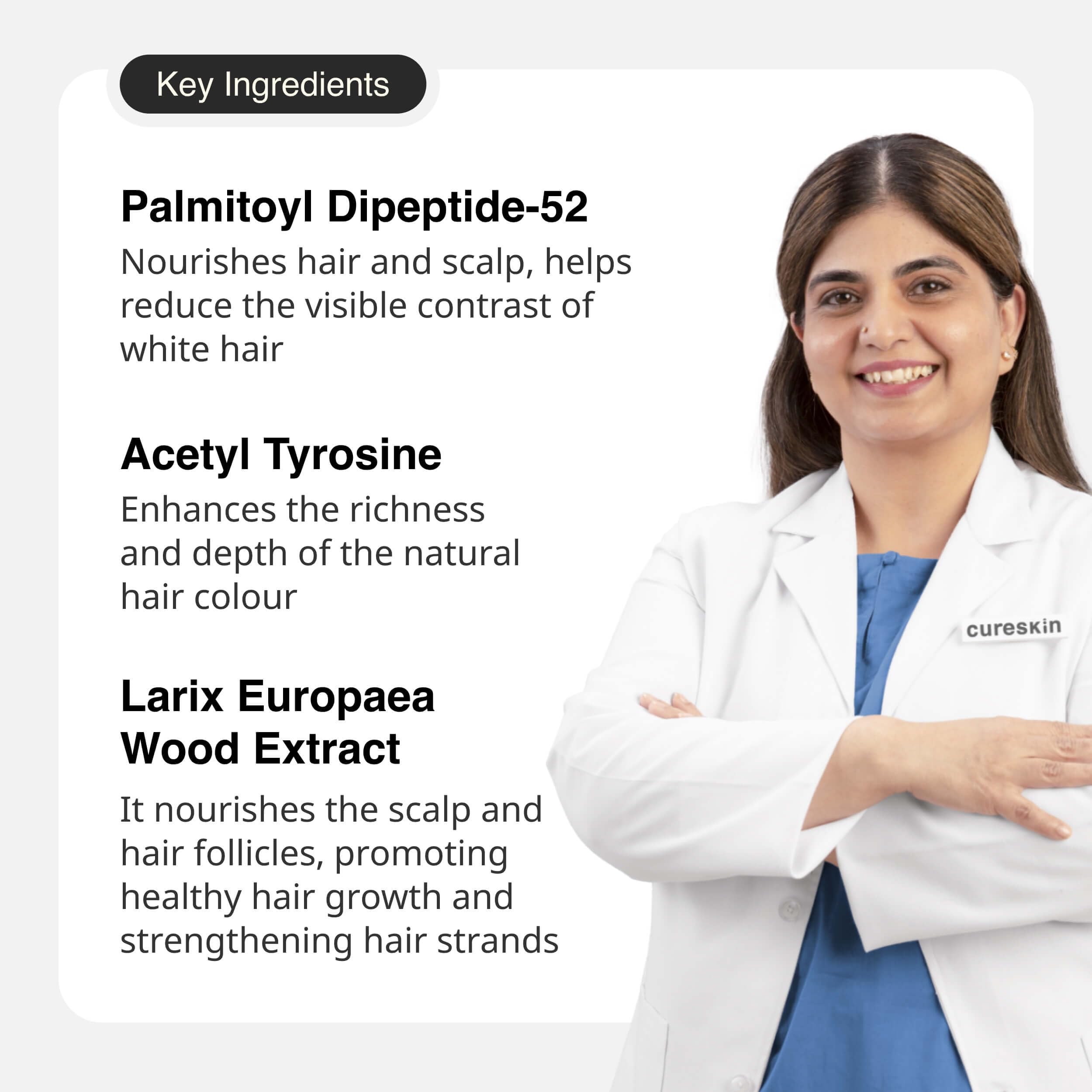 Cureskin suero, textura ligera y absorción rápida en cabello