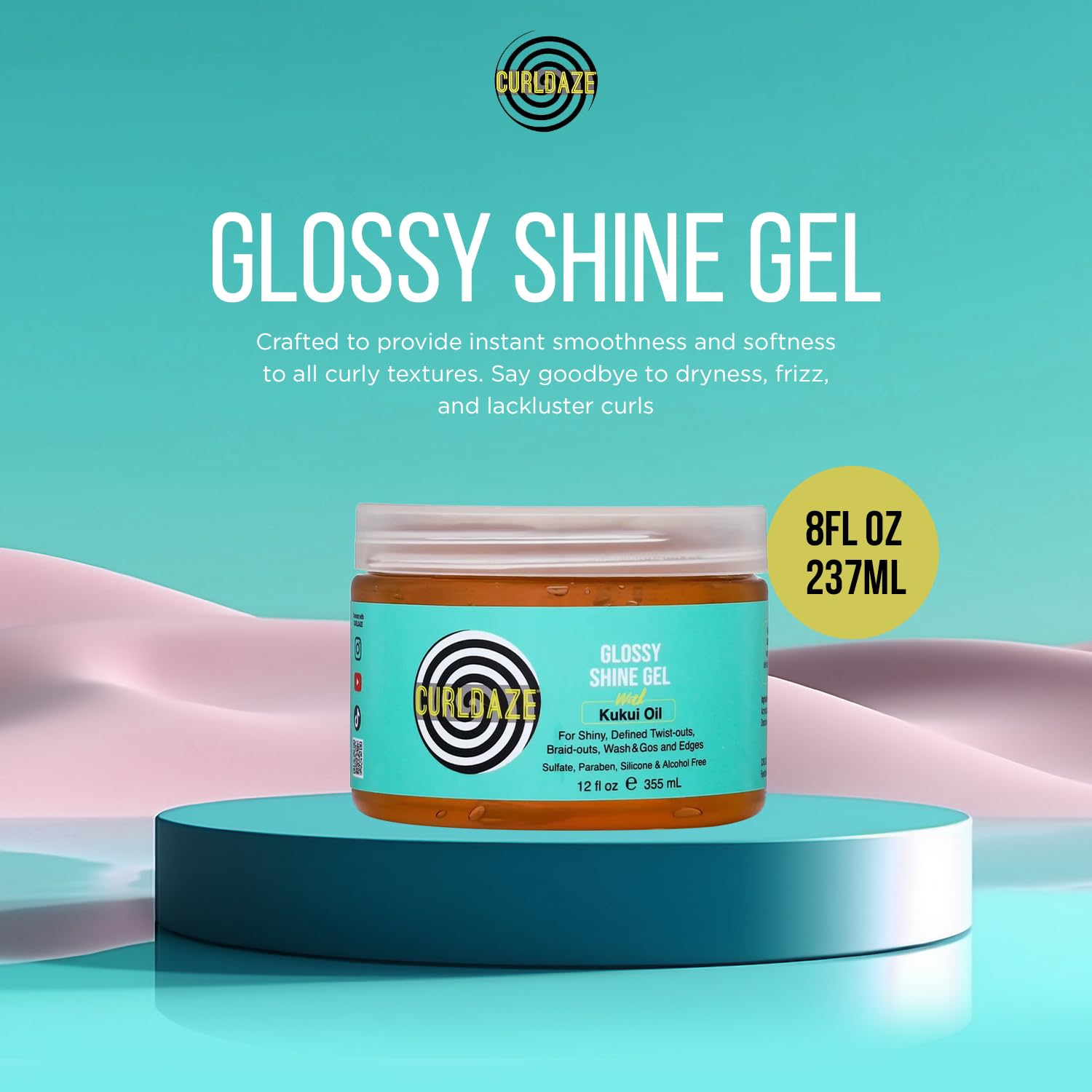 Curldaze Gel Definición de rizos para un aspecto pulido.