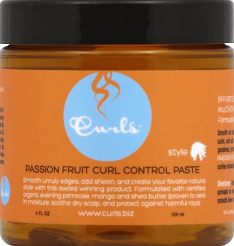 Curls Pasta de Control de Fruta de la Pasión aplica en bordes para alisarlos.