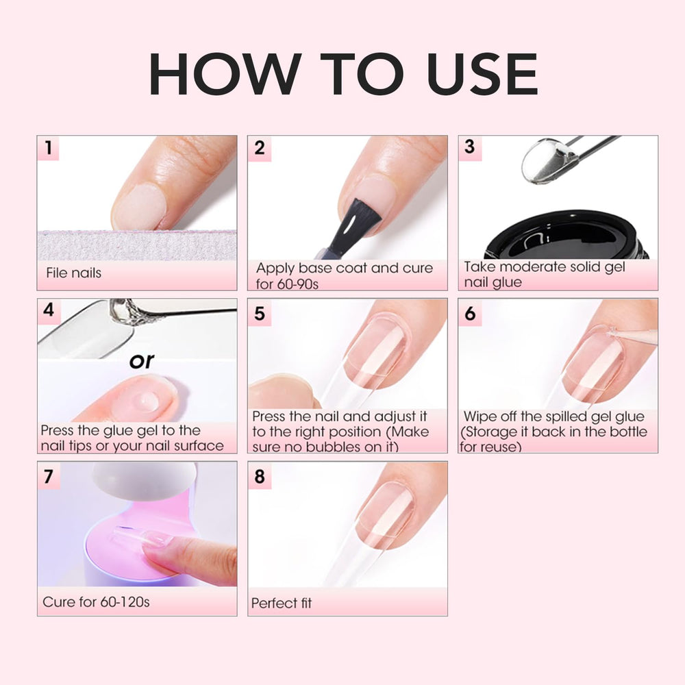 Curvlife aplicación press-on fácil para manicura rápida
