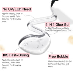 Curvlife pegamento resistente para uso diario, adhesión confiable en uñas.