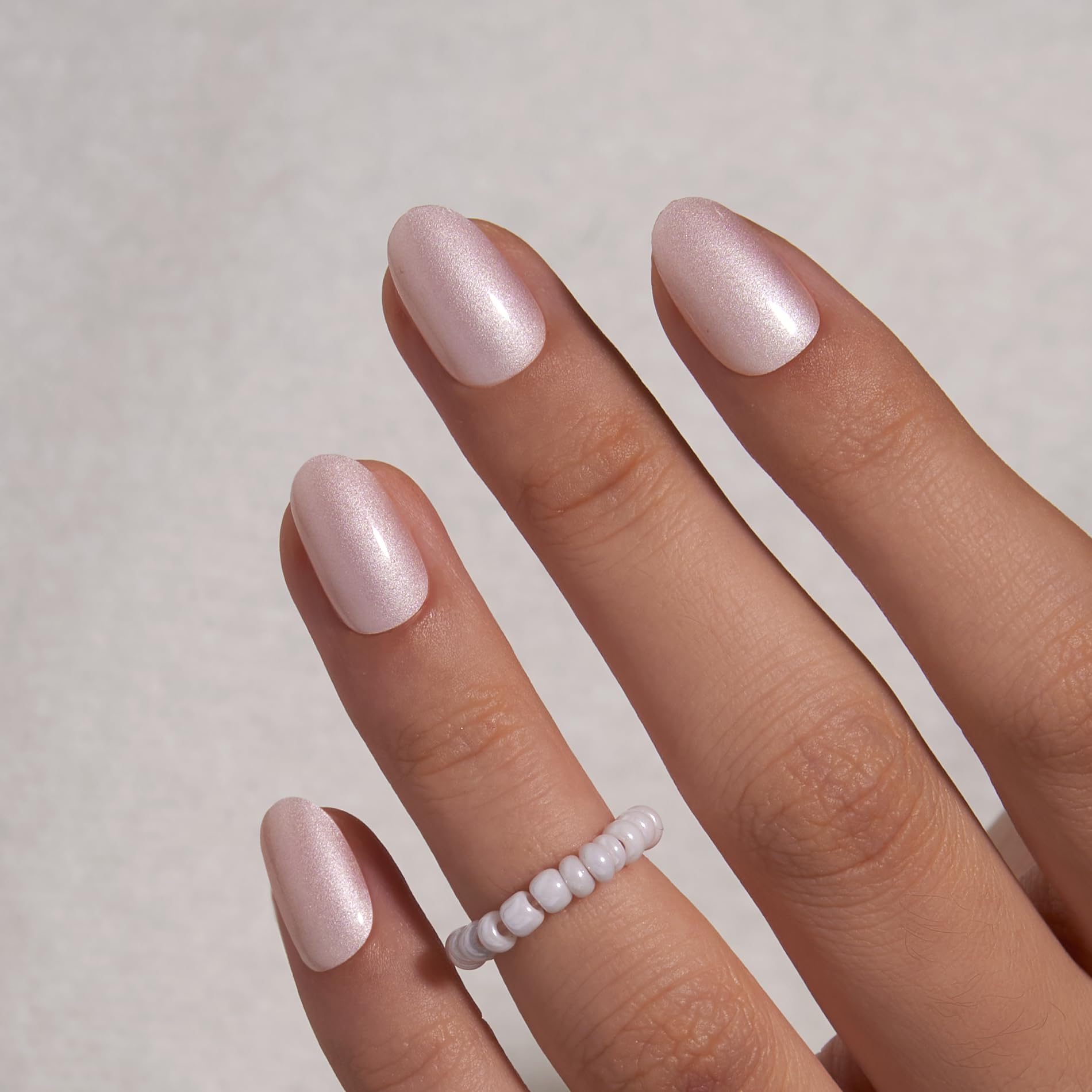 Curvlife uñas brillo perlado natural lista para usar en cualquier ocasión