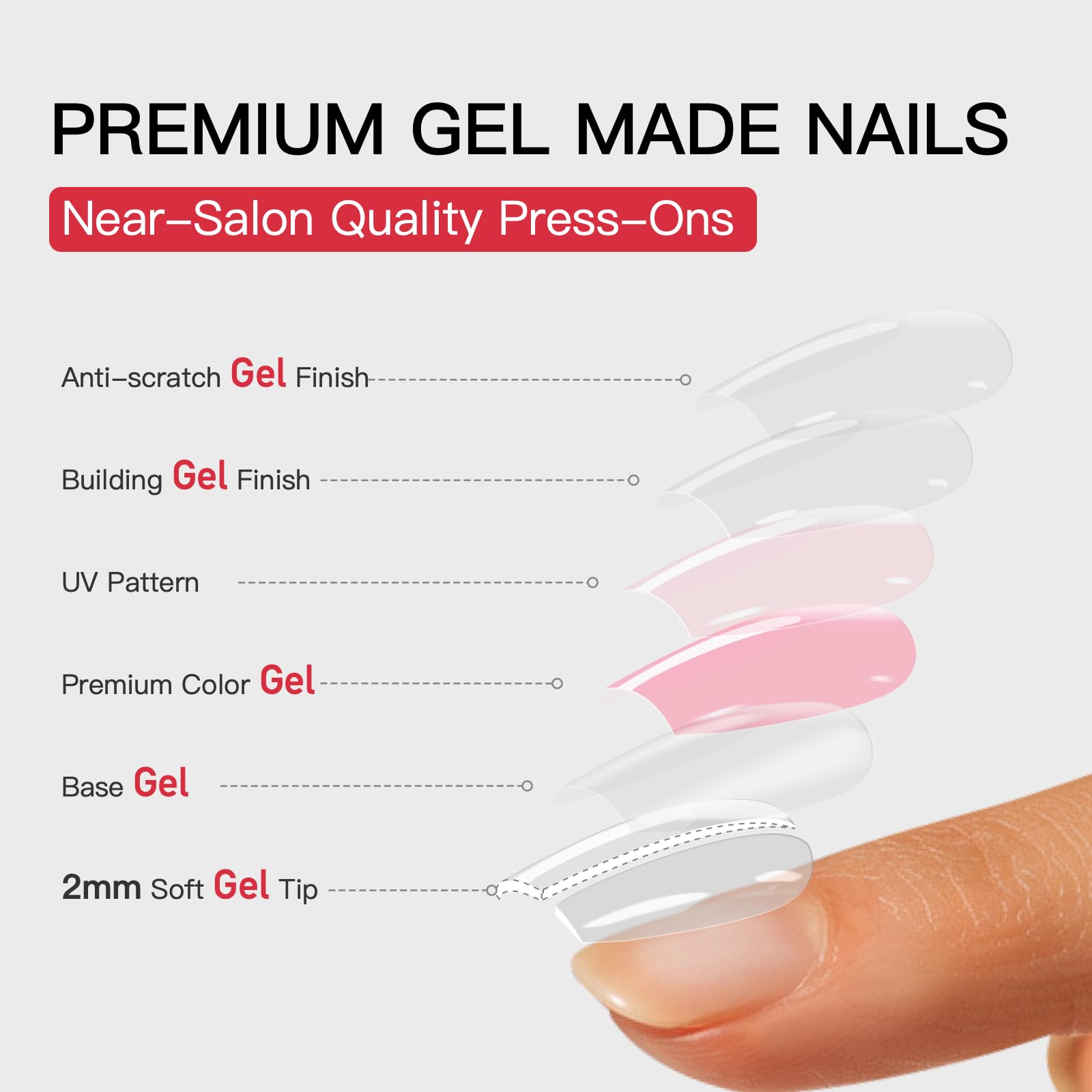 Curvlife uñas cielo estrellado, ajuste natural a la forma de la cutícula.