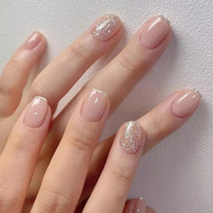 Curvlife Uñas de gel francesas de cobertura completa para uso diario con acabado de salón duradero