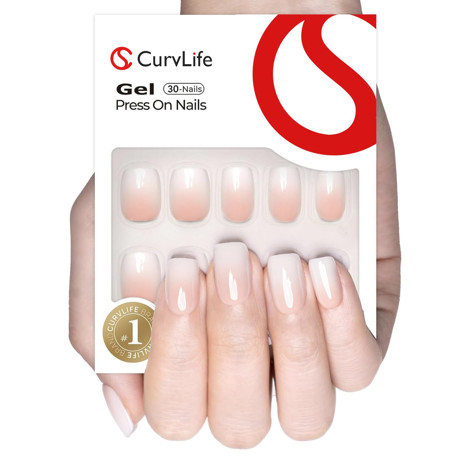 Curvlife Uñas Gel Prensadas Soft, vista general del kit para manicura rápida