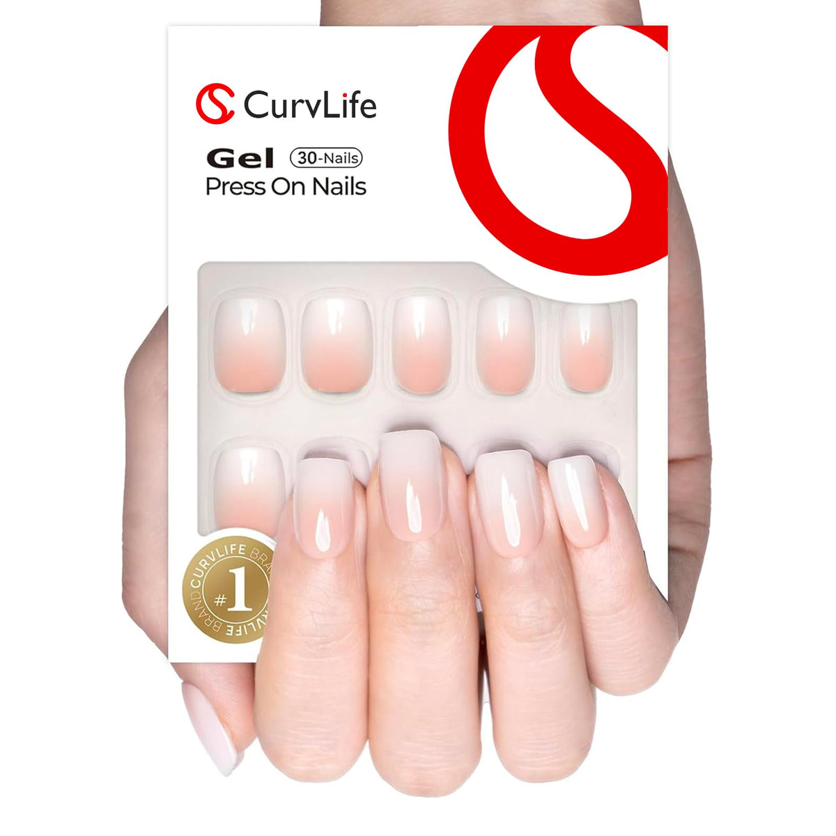 Curvlife Uñas Gel Prensadas Soft, vista general del kit para manicura rápida