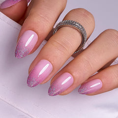 Curvlife uñas postizas gel tono natural con glitter para acabado duradero