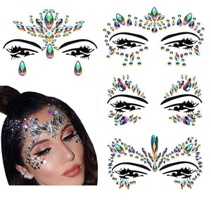 Joyas faciales cuteDIY para festival, brillo seguro y llamativo en la piel.
