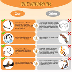 Banda de cabello CUUCTGDA silicona suave, resistente y que no se deforma.