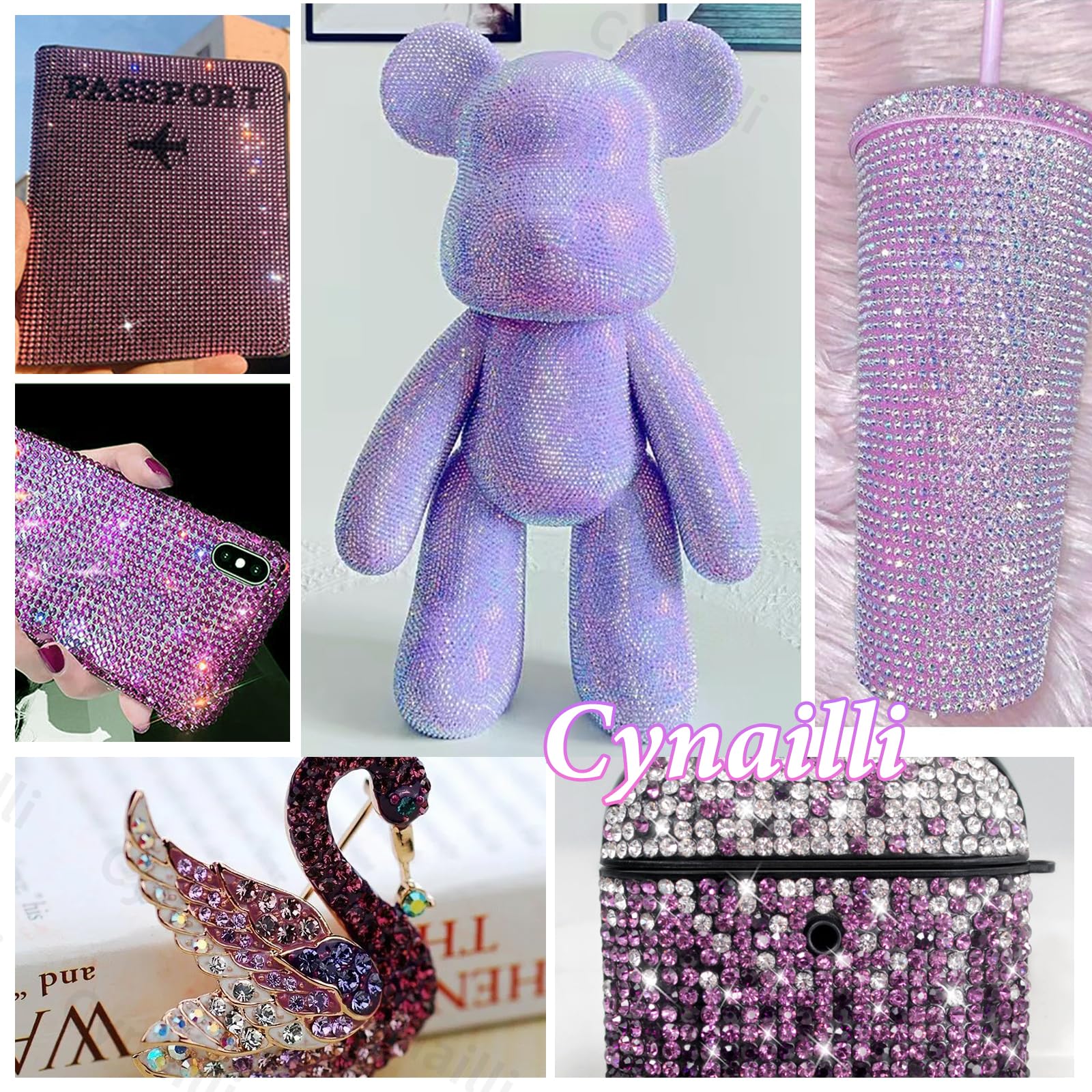 Brillo delicado de las piedras moradas Cynailli para decoraciones con estilo