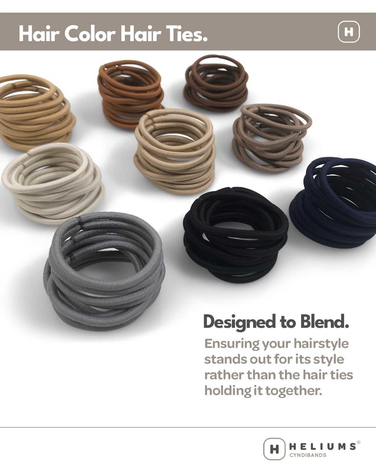 Gomas Cyndibands gris oscuro 4mm para uso diario activo