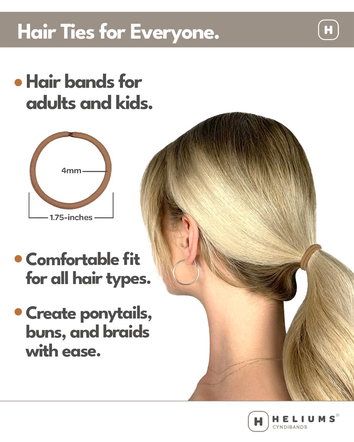 Cyndibands elástico para cabello rojo, textura de tejido suave que protege.