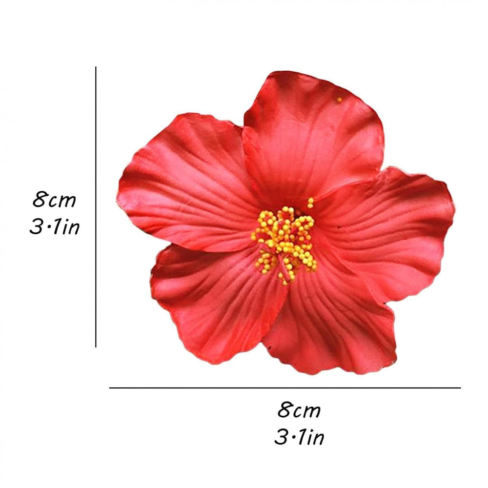 Conjunto de dos clips flor hawaiana roja para peinados de playa
