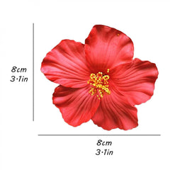 Conjunto de dos clips flor hawaiana roja para peinados de playa