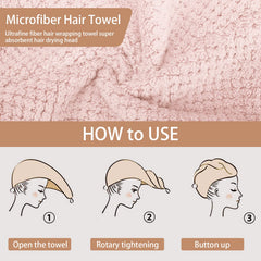 Toalla CZZXI rosa de microfibra para cabello húmedo y secado suave