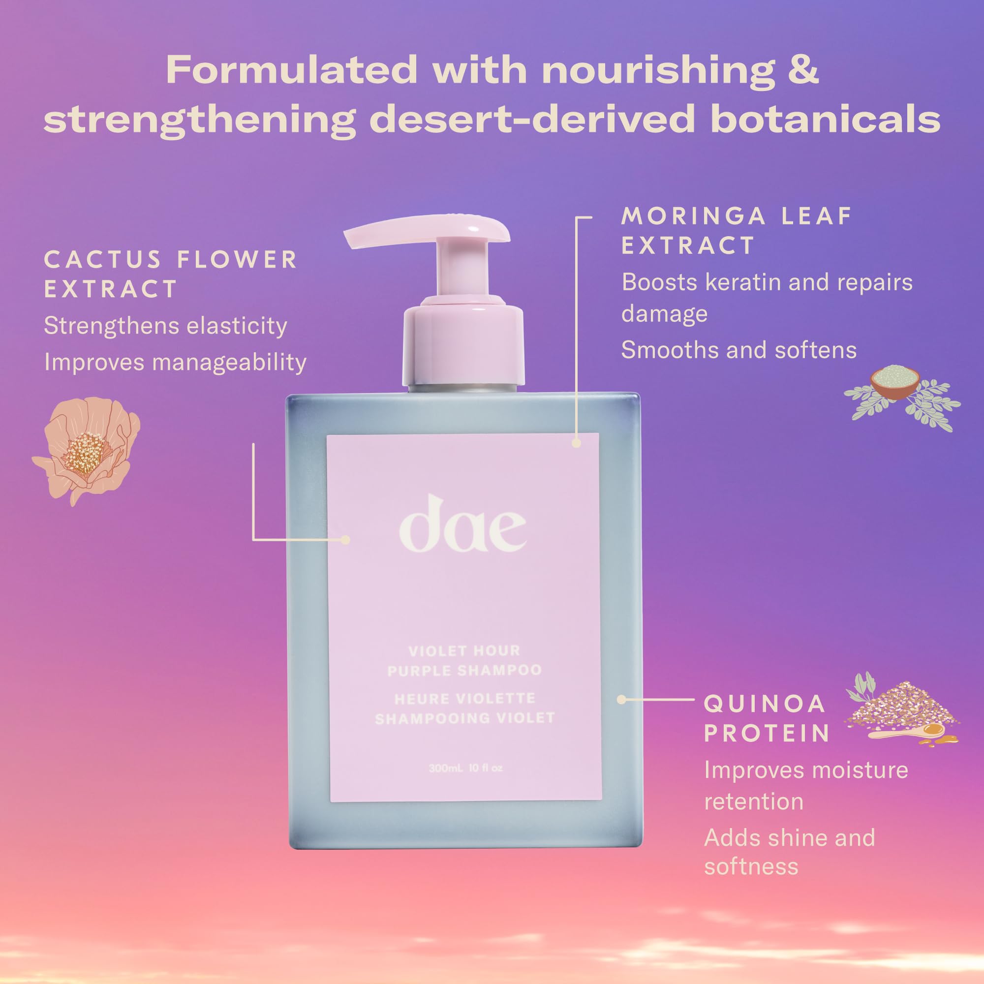 DAE Violet Hour champú violeta ayuda a neutralizar reflejos indeseados y realzar color