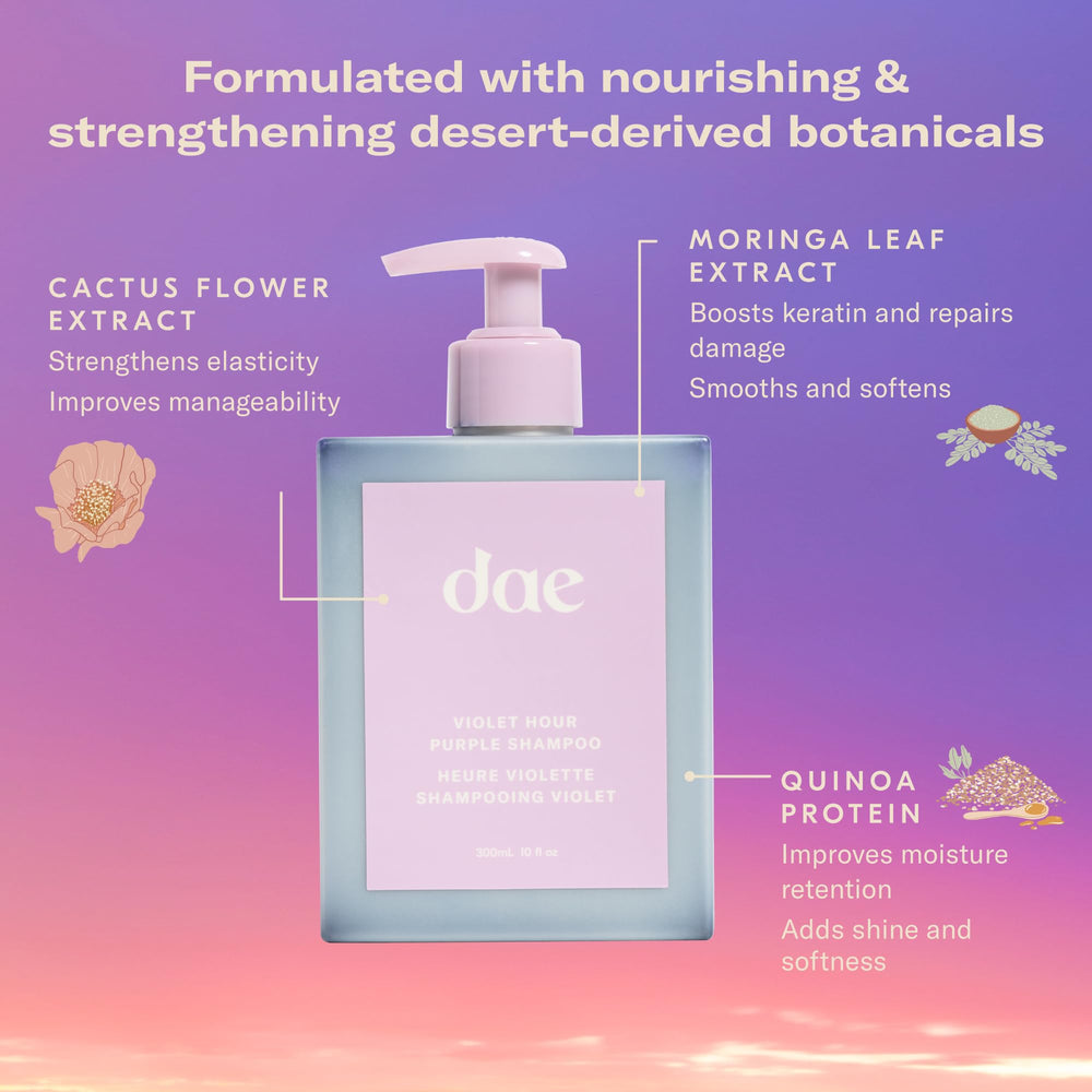 DAE Violet Hour champú violeta ayuda a neutralizar reflejos indeseados y realzar color