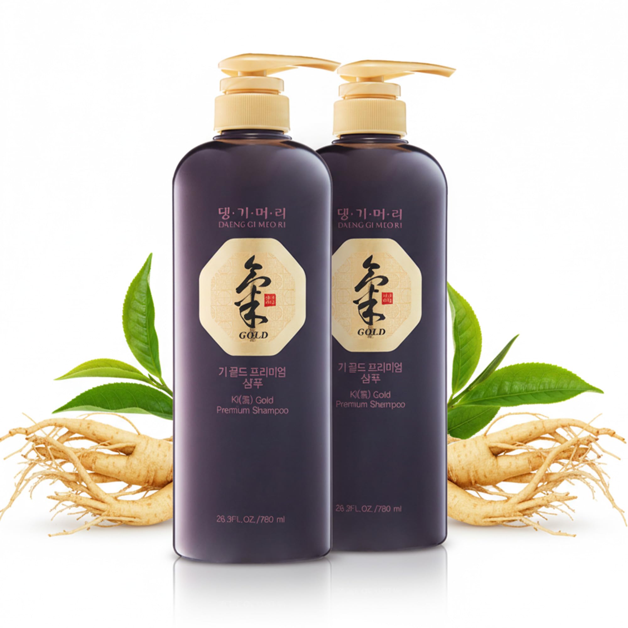 Daeng Gi Meo Ri Ki Gold Premium Shampoo, botella 780 ml para cabello elástico.