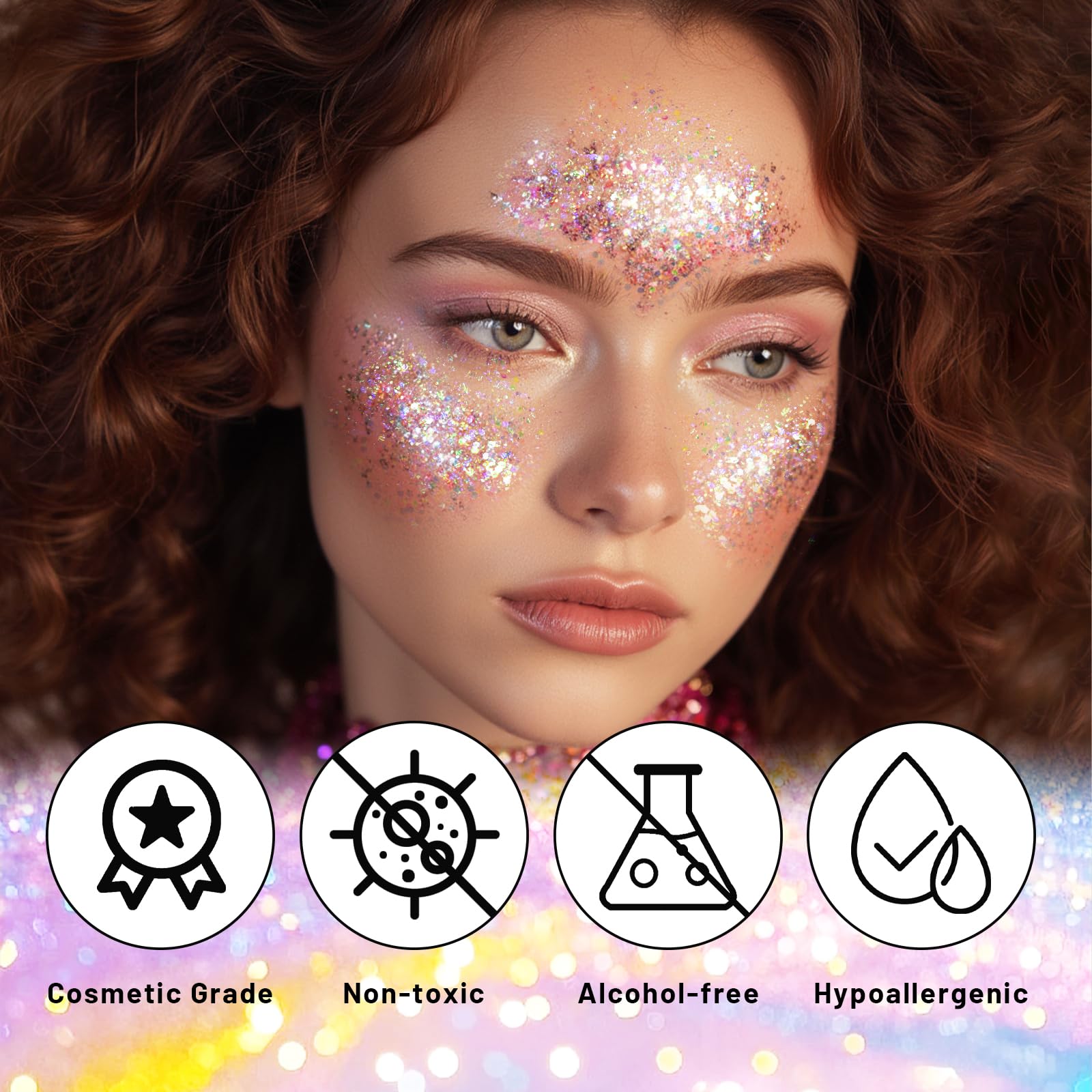 DAGEDA brillo pelo arcoíris, crea peinados luminosos para festivales