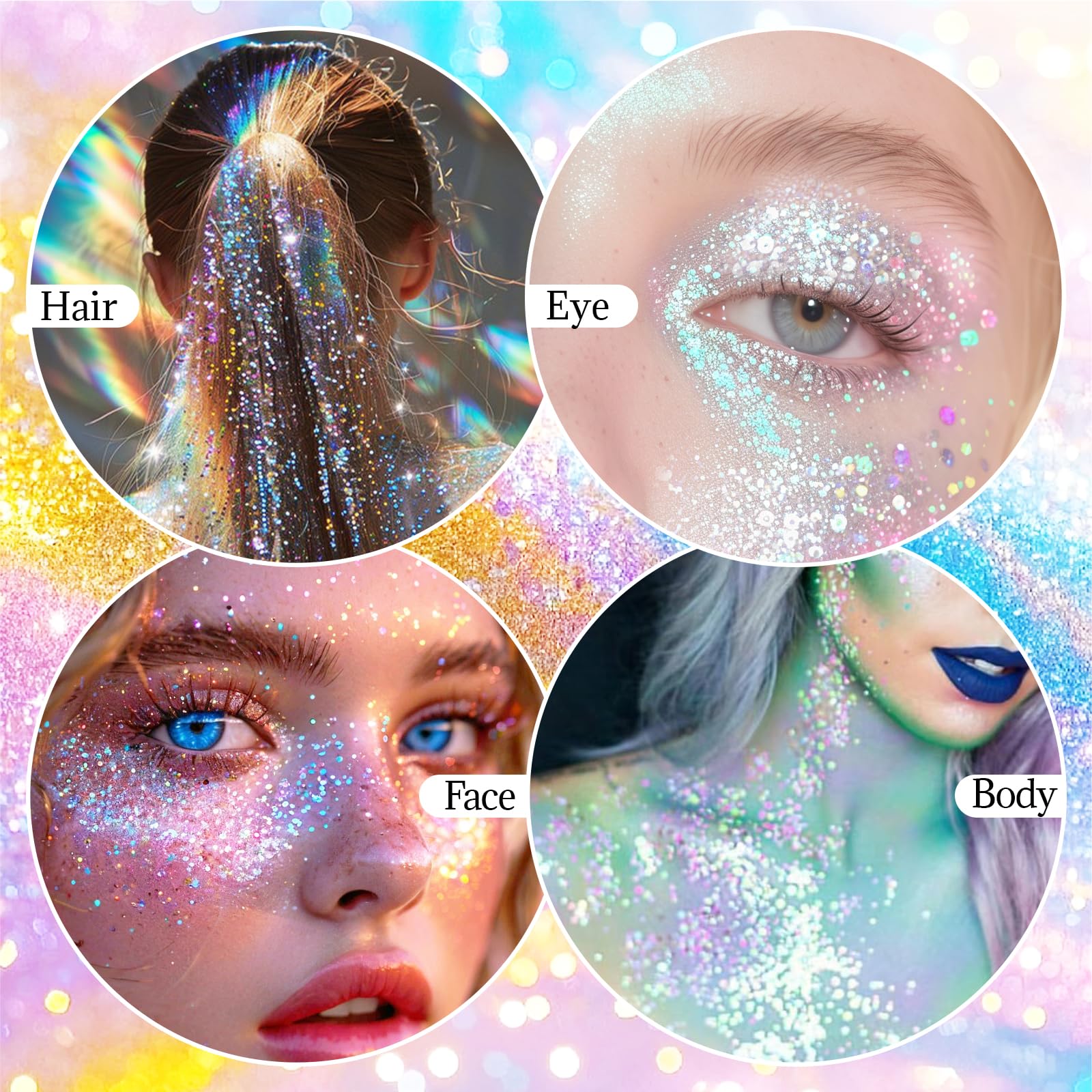 DAGEDA Dazzle Glitter Stick muestra un detalle estrella para acentos decorativos.