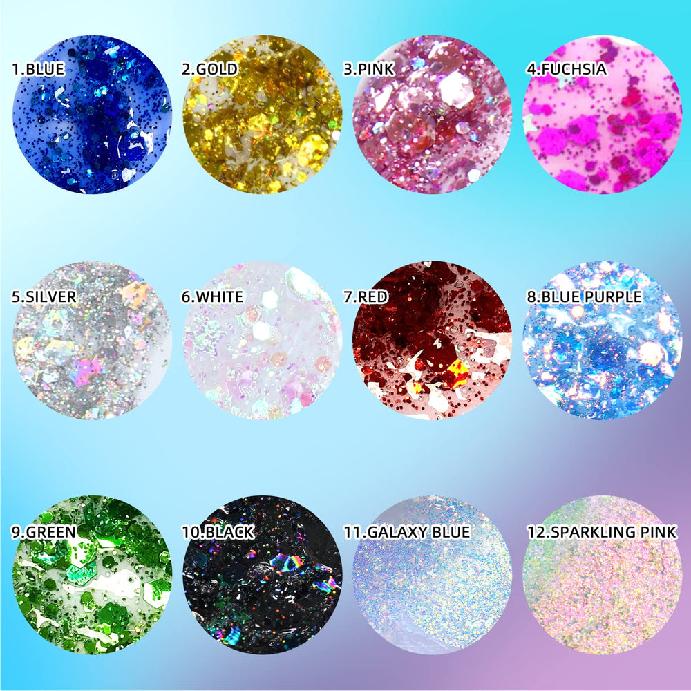 DAGEDA Glitter Gel para personalizar un casco o funda de teléfono con purpurina.