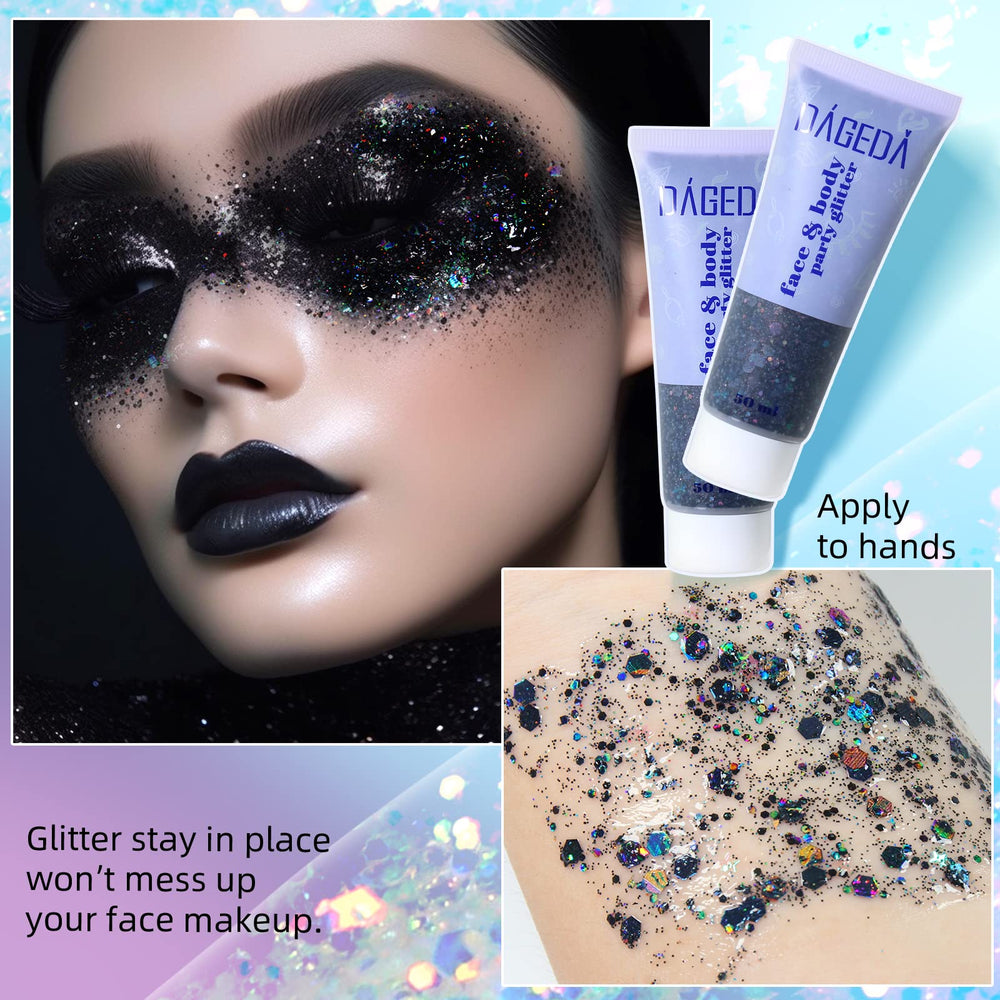 DAGEDA Glitter Gel en ojos y cejas para un destello intenso.