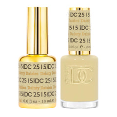 DAISY DND esmalte gel 2515 margaritas delicadas en amarillo cremoso para uñas duraderas