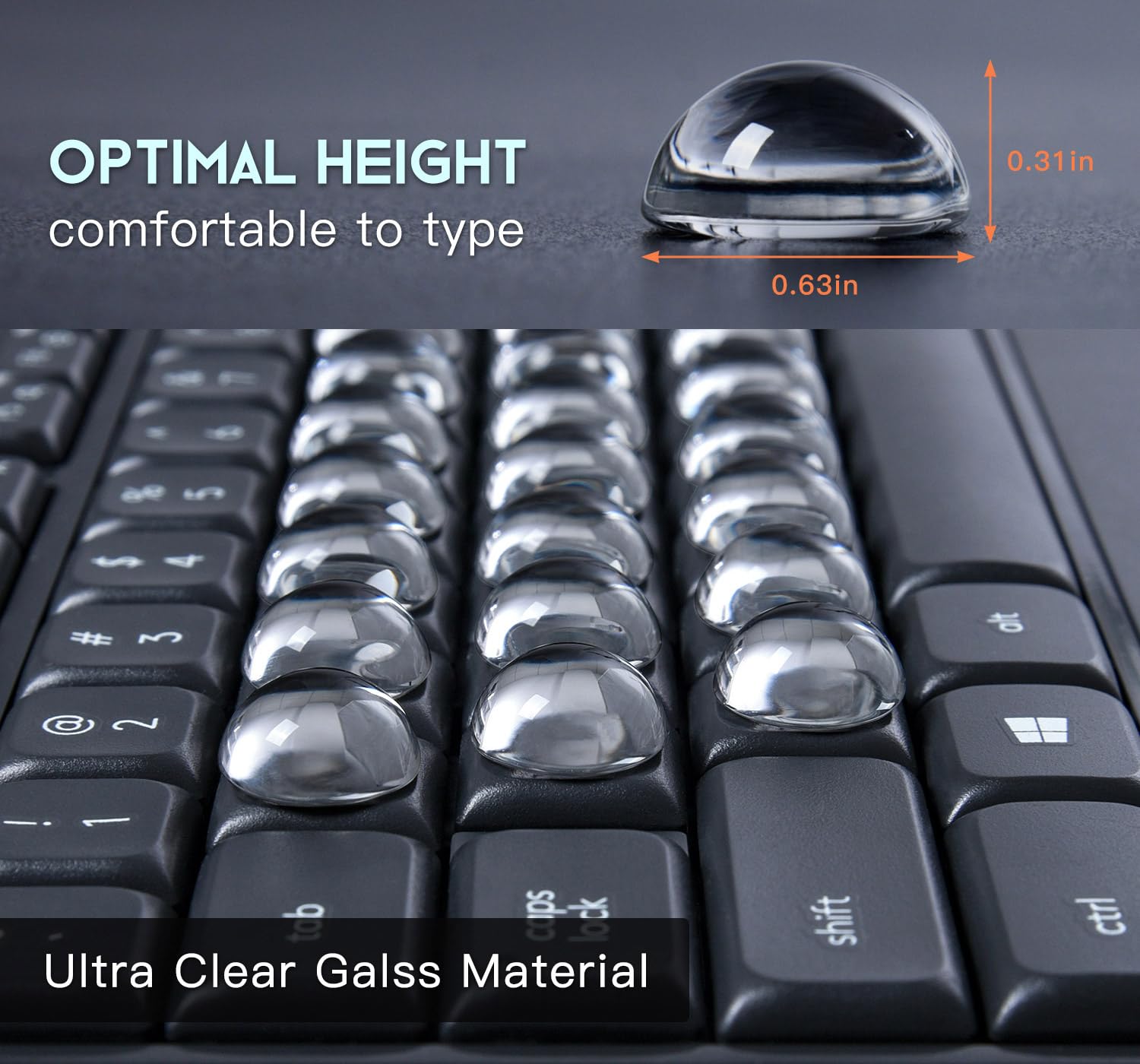 DAMMOMKO cubierta de teclado vidrio transparente mejora visibilidad de caracteres.