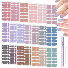DANNEASY pegatinas de uñas lisas para acabado limpio sin lámpara UV.