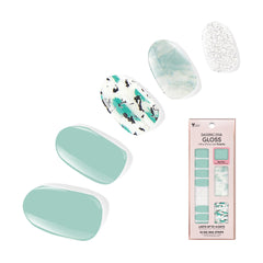 Dashing Diva Gloss Nail Strips Desert Quartz detalle brillo y acabado gel