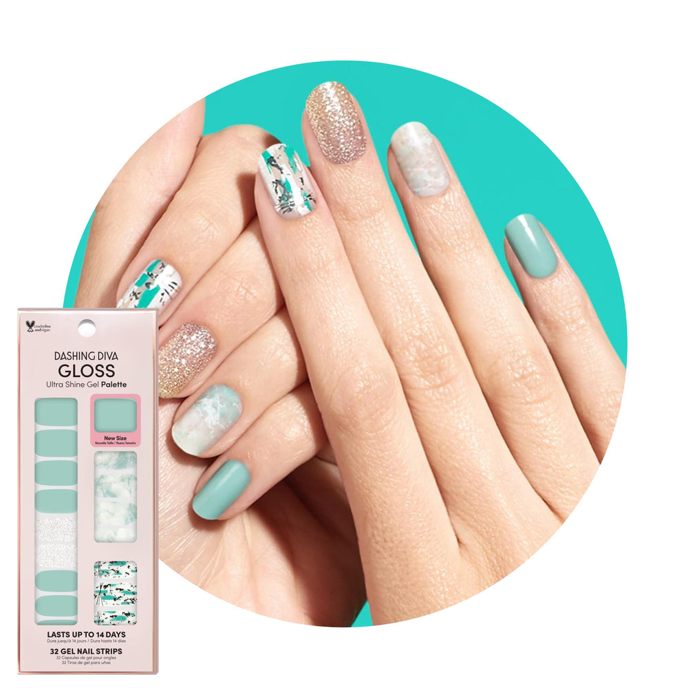 Dashing Diva Gloss Nail Strips Desert Quartz uñas terminadas con brillo resistente