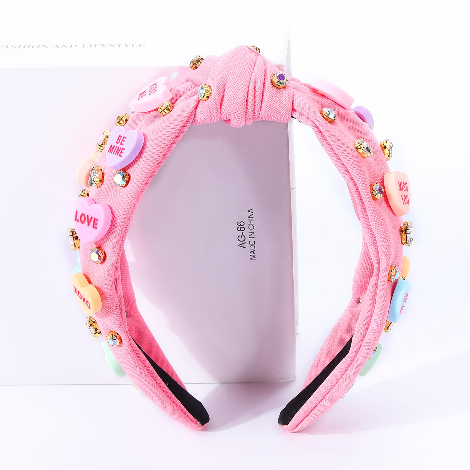 DATANSUN diadema con detalles de lujo en rosa.