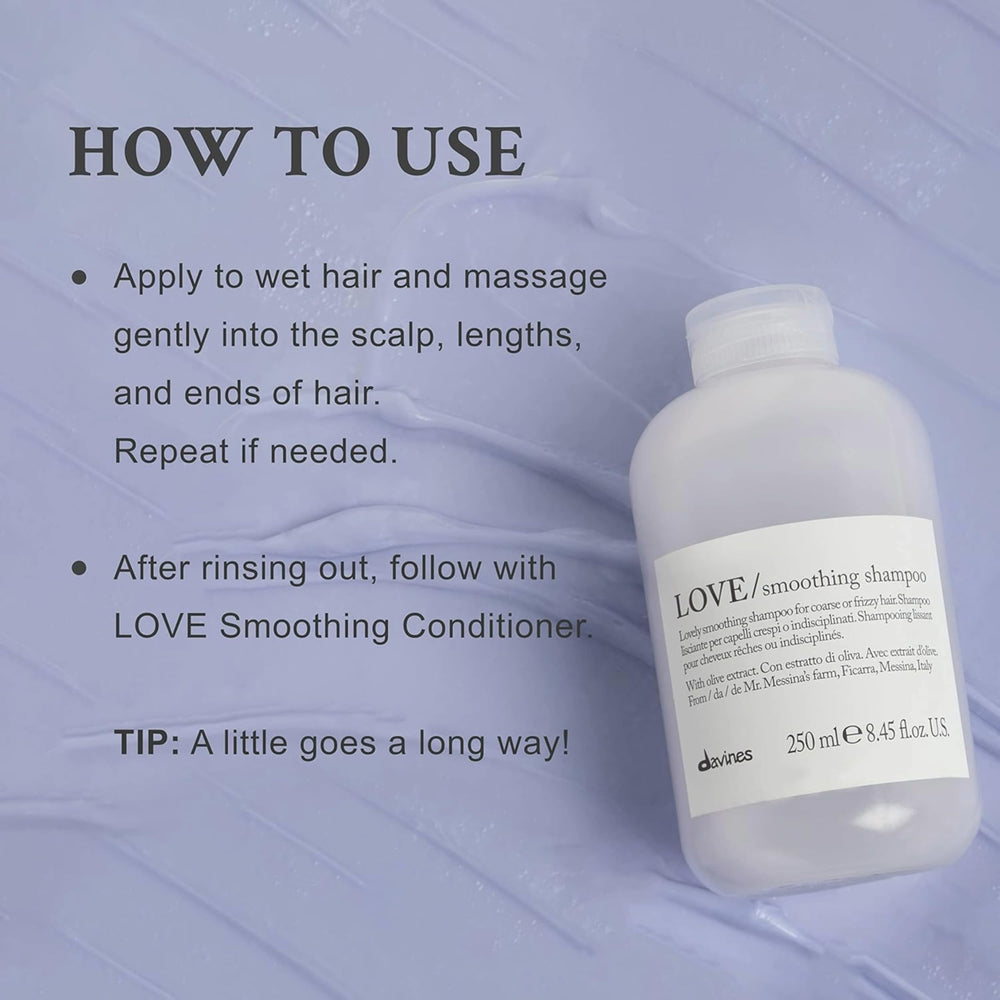 Davines LOVE champú, espuma cremosa, sensación de lujo y limpieza delicada para el cabello