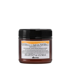 Davines Naturaltech Nutritiva Mascarilla: botella visible, nutre cabello seco y da suavidad.