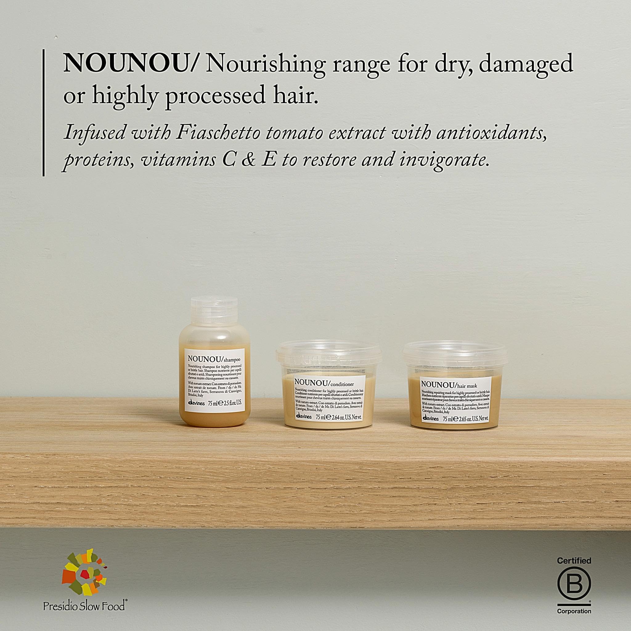 Davines NOUNOU hidratacion y brillo visibles