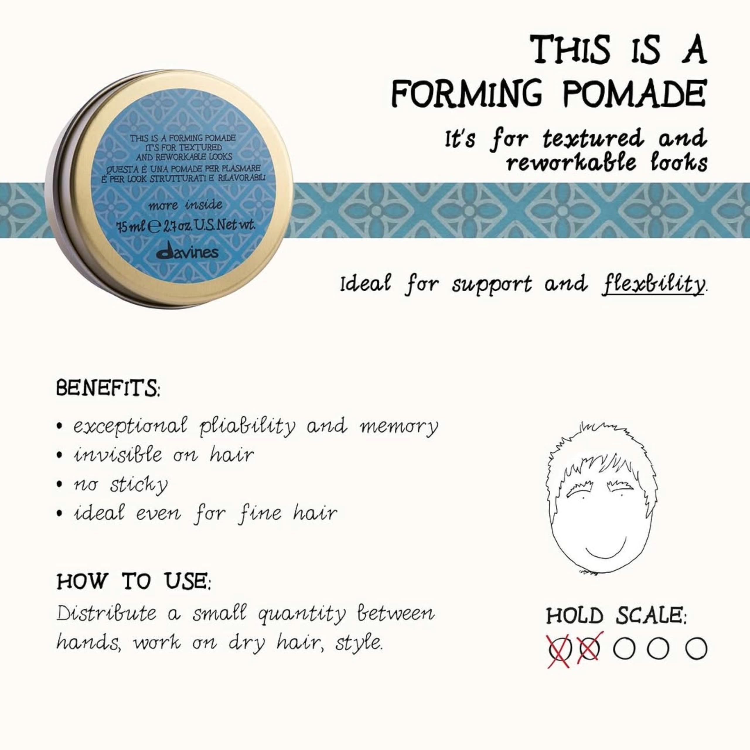 Davines pomada formadora acabado brillo natural para cabello corto