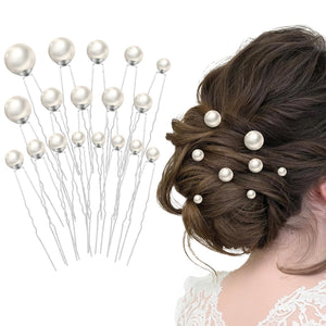 Dayofun horquillas U de perlas y cristales para novia, realzan peinados con brillo sutil.