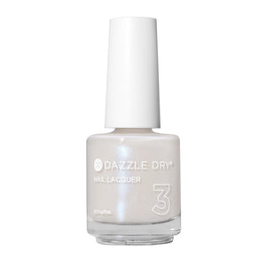 Dazzle Dry Artisan esmalte blanco roto iridiscente con destello azul para uñas elegantes