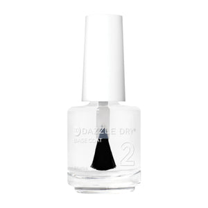 Dazzle Dry Base Coat in hand applying a smooth, clear layer for a long-lasting manicure.