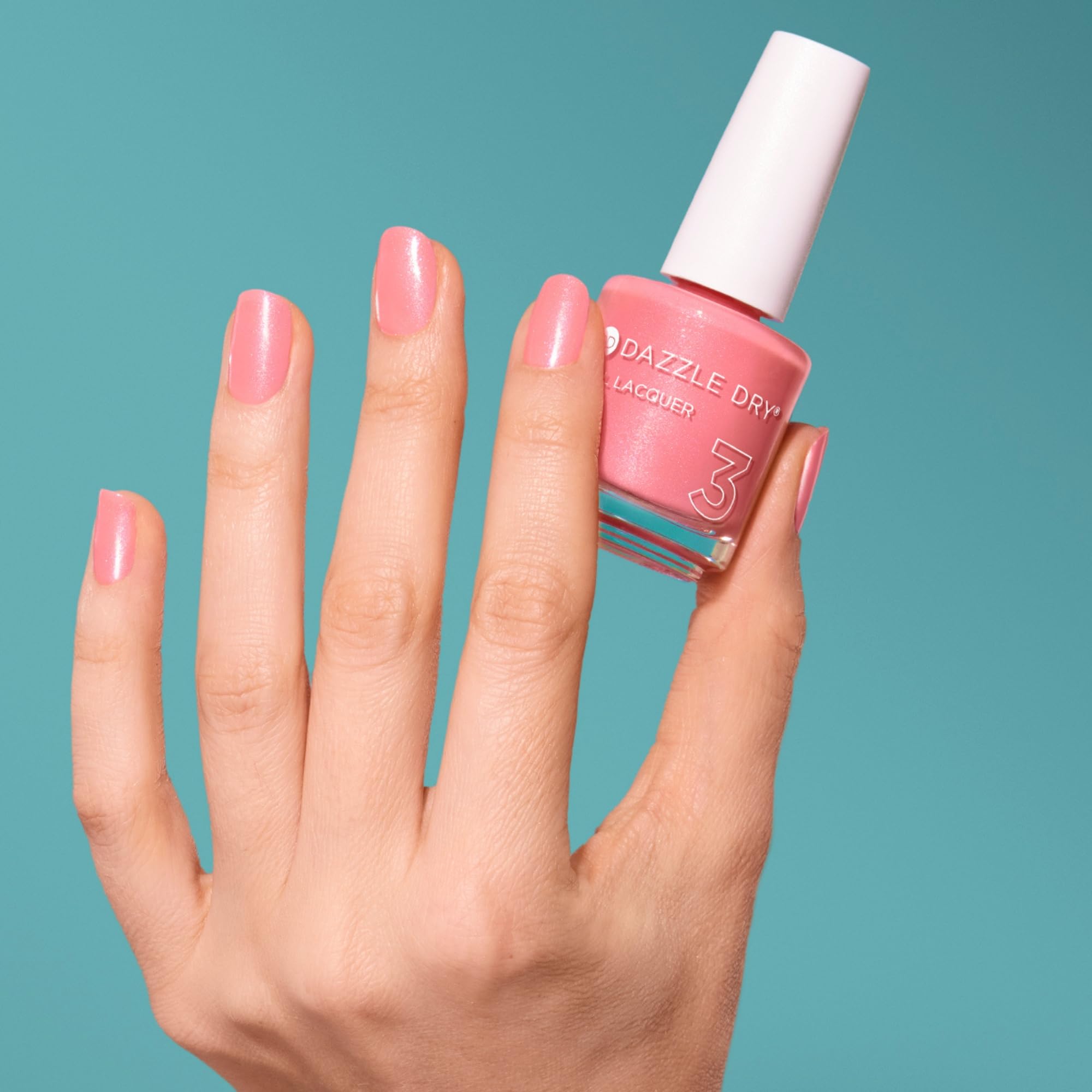Dazzle Dry Esmalte Paso 3 Cerezo Brillo Multicolor, brillo irisado ligero.