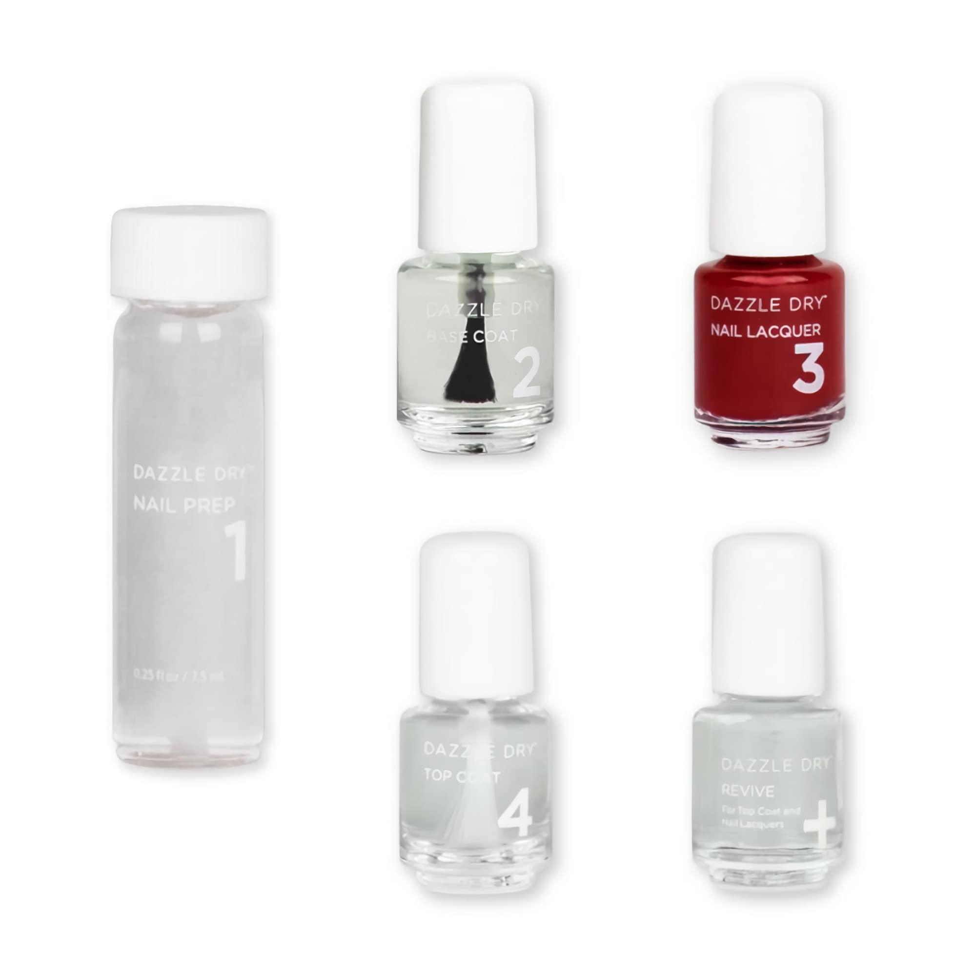 Dazzle Dry Mini Kit: sistema de 4 pasos para uñas con secado rápido