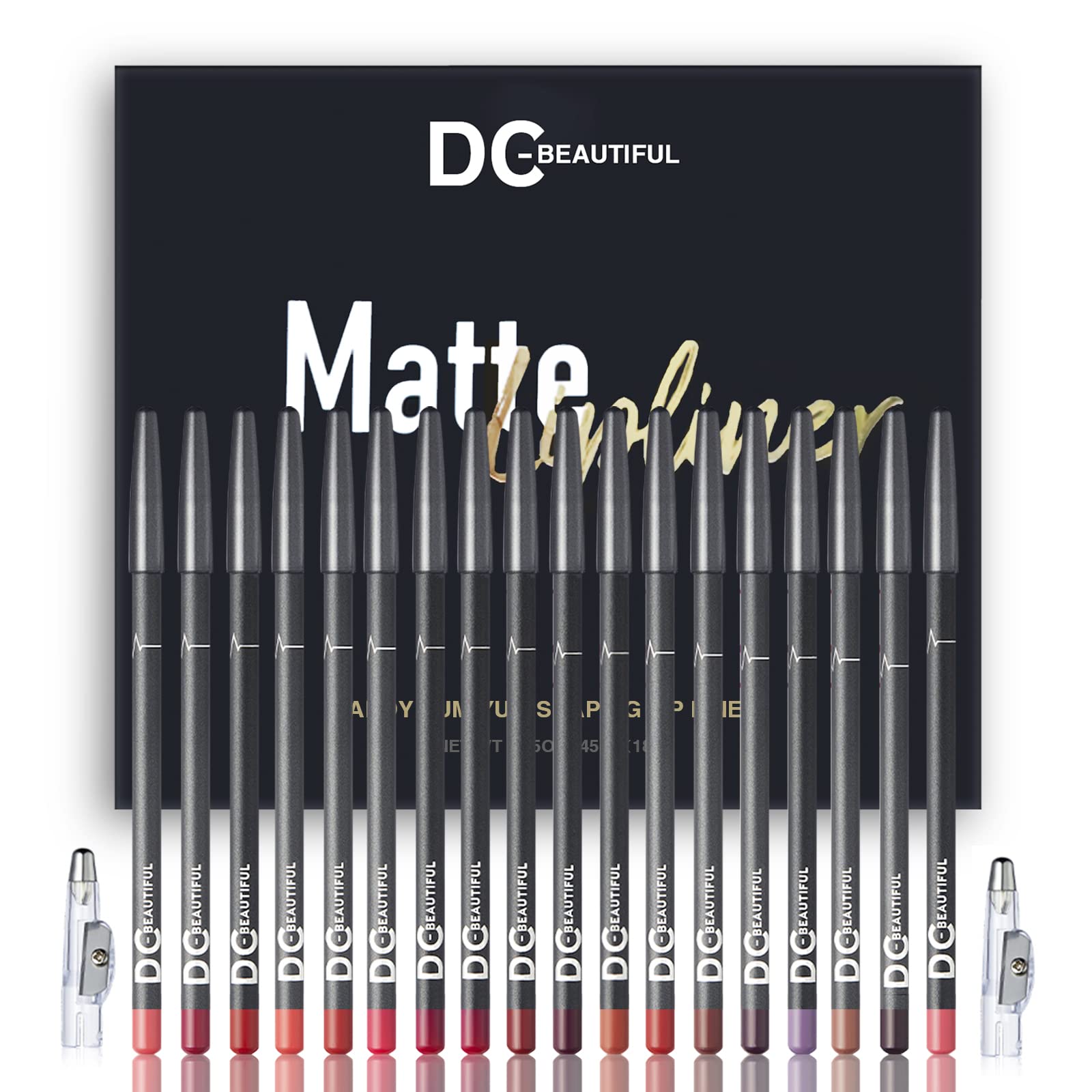 DC-BEAUTIFUL set de 18 delineadores labiales en tonos variados para looks completos