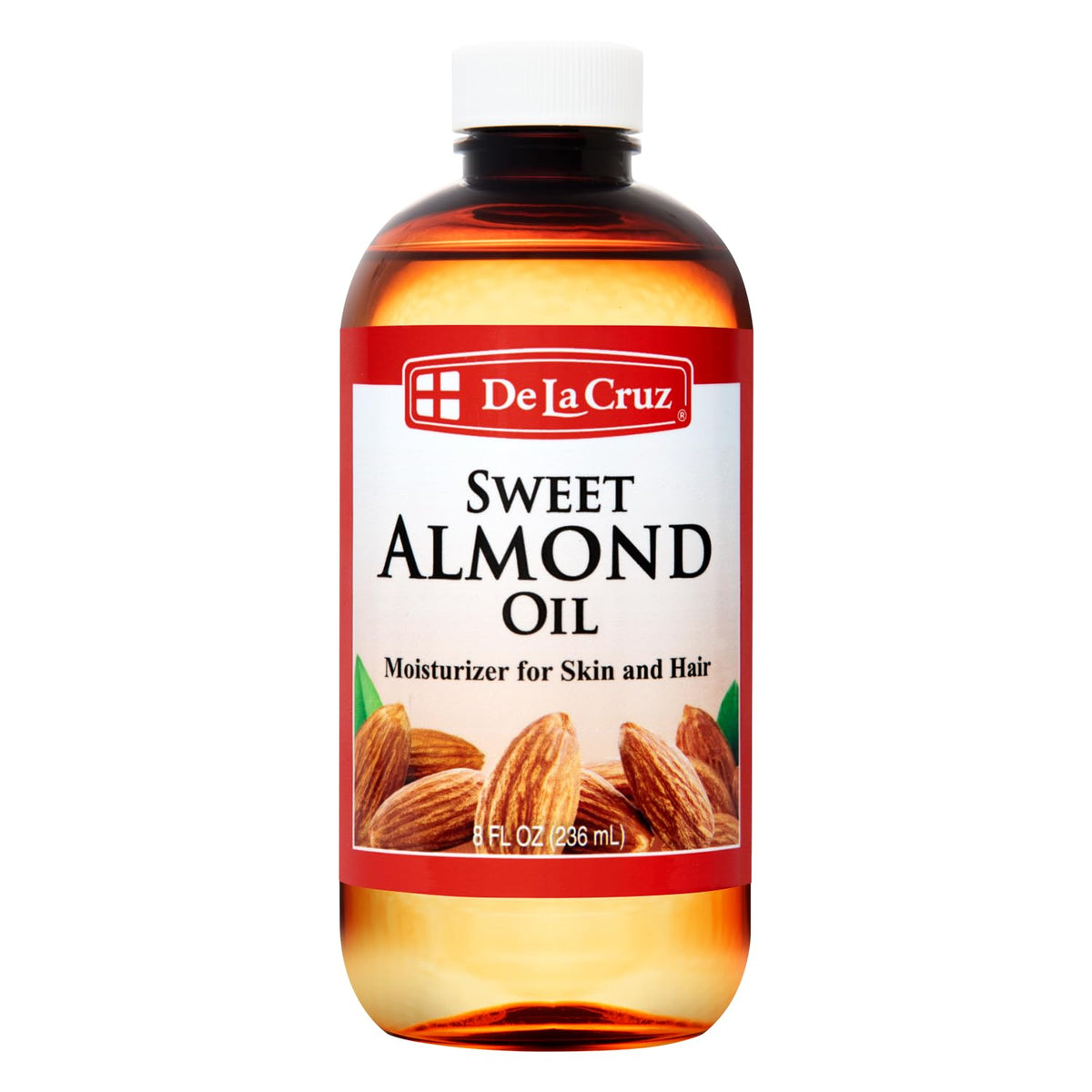 De La Cruz Aceite de Almendras Dulces en botella para piel suave.