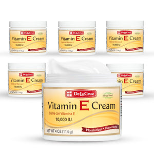 Crema De La Cruz Vitamina E para rostro y cuello, bote de 4 onzas, hidratante.